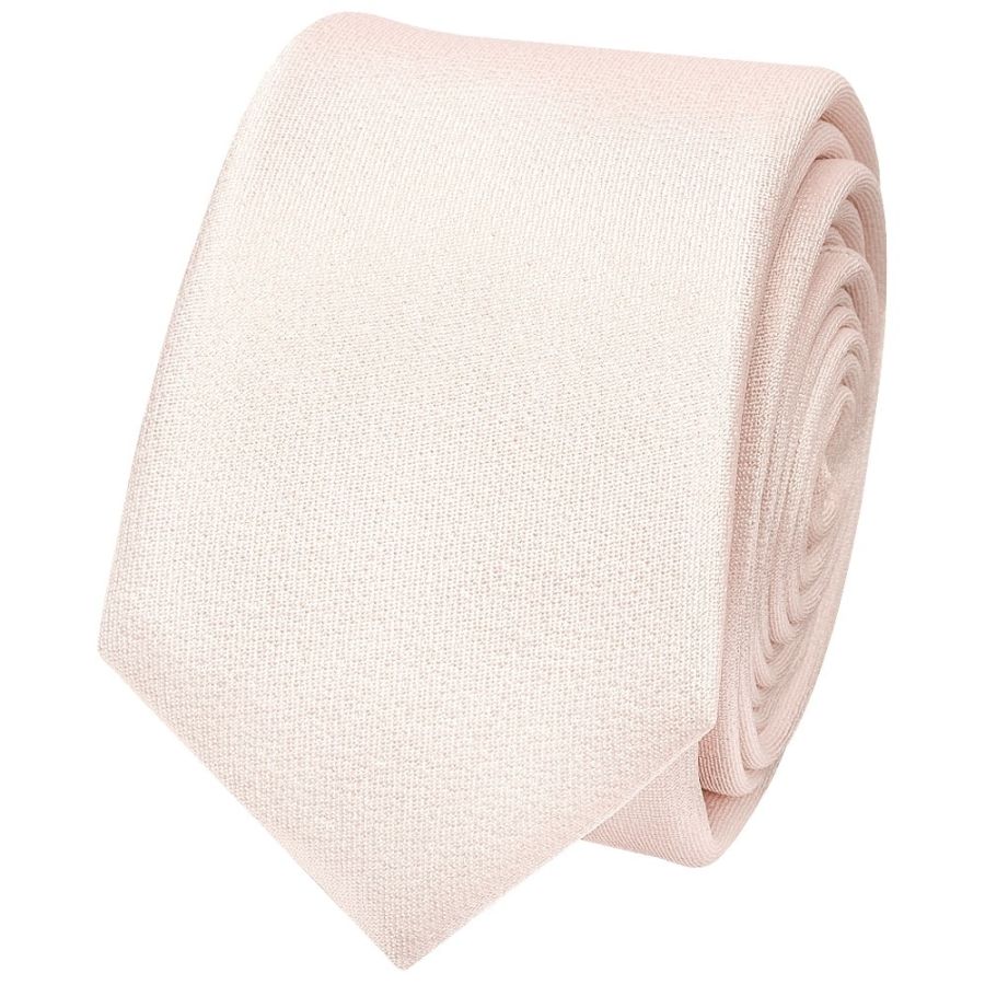 Plain Blush Silk Skinny Boys Tie and Pocket Square Set