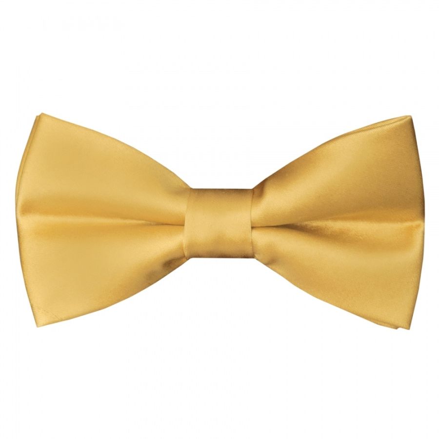 Pre Tied Caramel Satin Boys Bow Tie and Pocket Square Set
