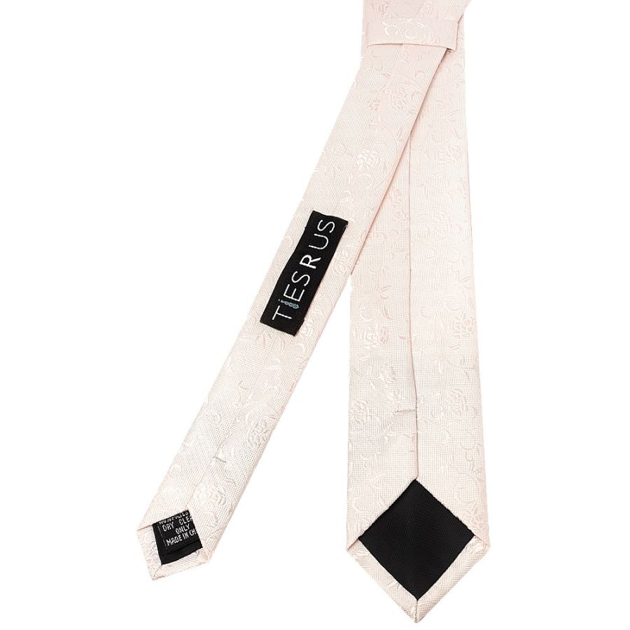 Blush Textured Floral Skinny Boy's Tie