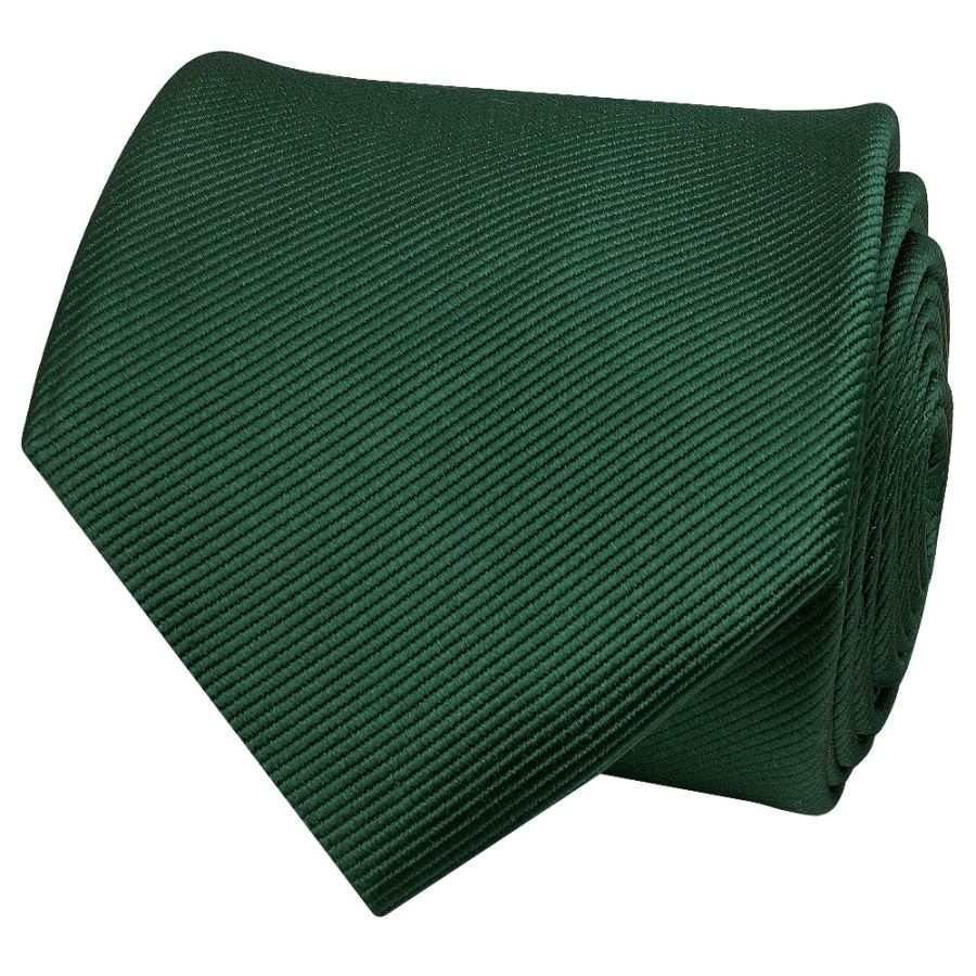 Bottle Green Silk Twill Classic Mens Tie and Pocket Square Set