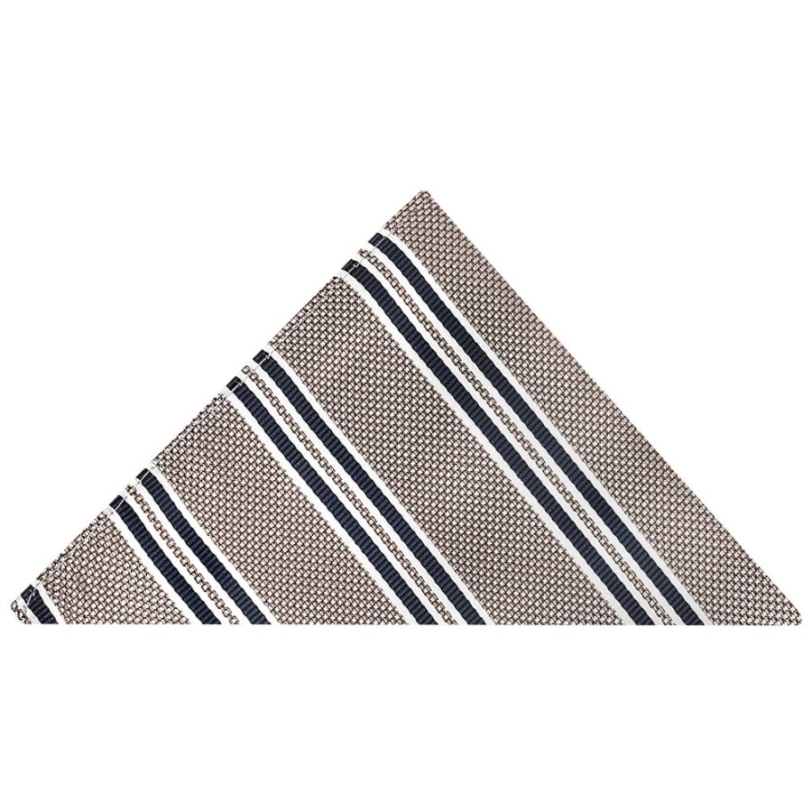 Silver Twin Stripe Pocket Square