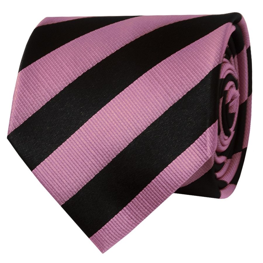 Black and Pink Striped Classic Men's Tie