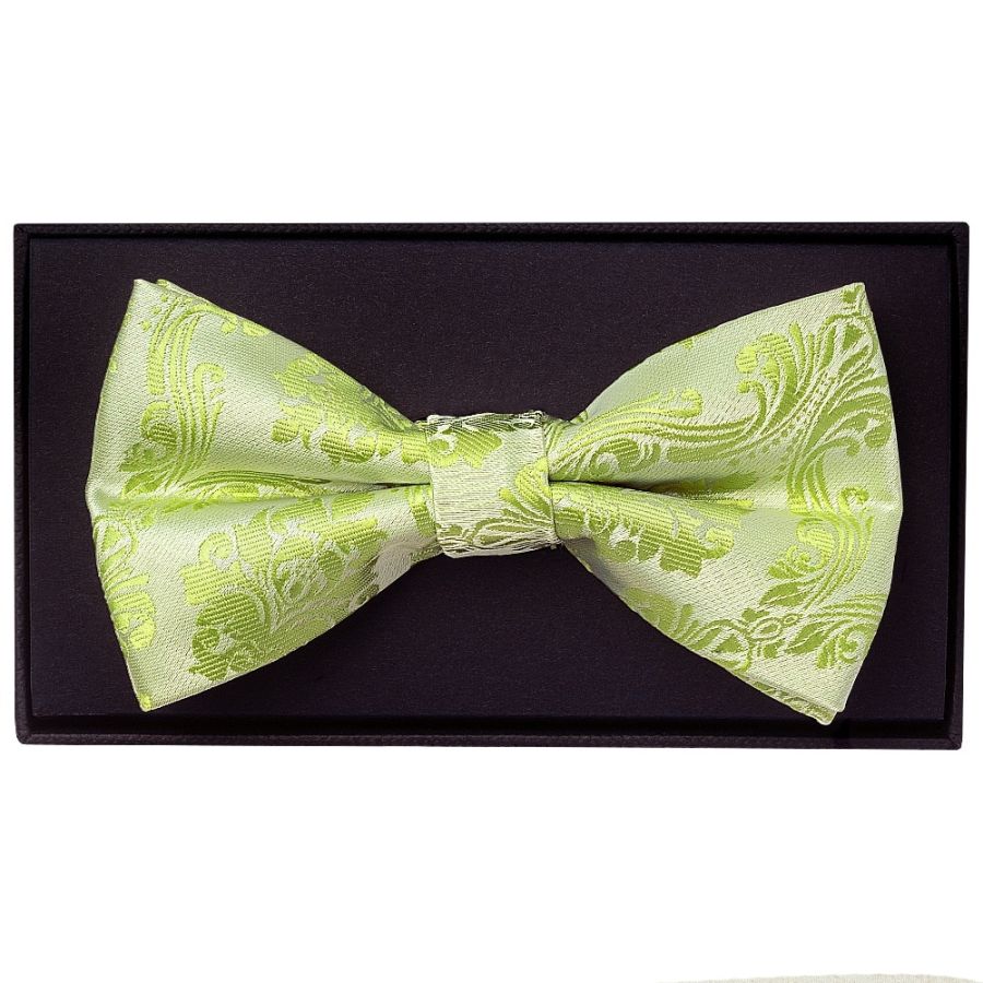 Sage Green Paisley Handmade Mens Bow Tie