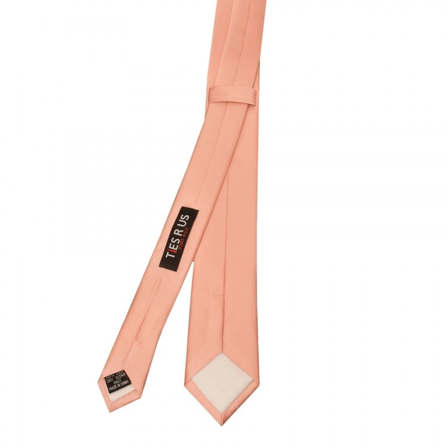 Plain Rose Quartz Satin Silk Skinny Men's Tie
