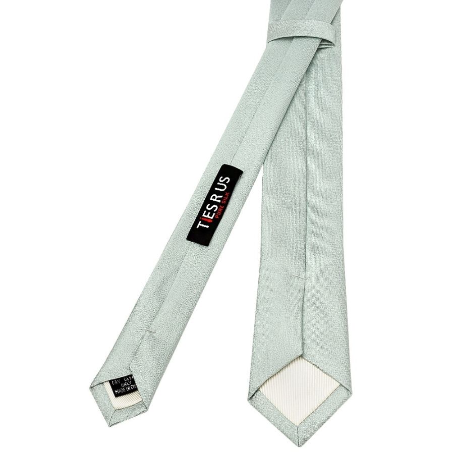 Plain Duck Egg Silk Skinny Boys Tie and Pocket Square Set