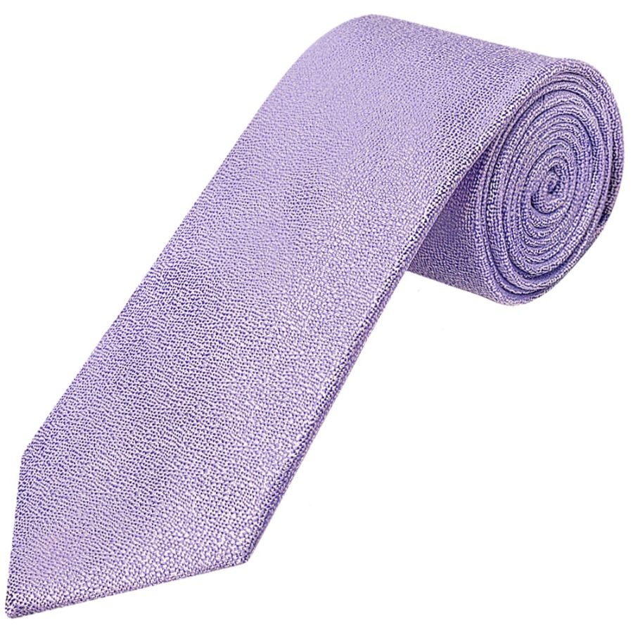 Plain Purple Textured Silk Classic Men's Tie