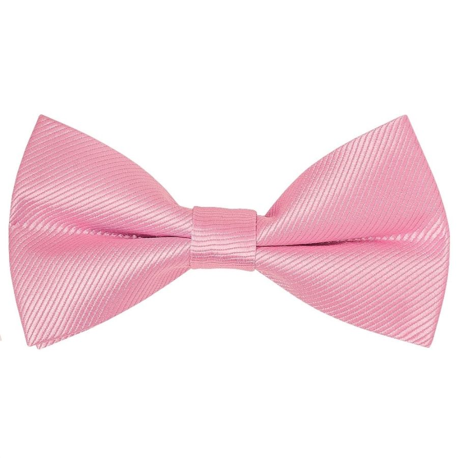 Pre Tied Blush Pink Twill Silk Boys Bow Tie and Pocket Square Age 4-7