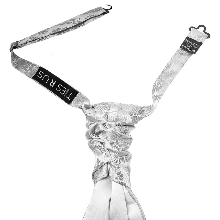 Silver Paisley Men's Cravat Tie