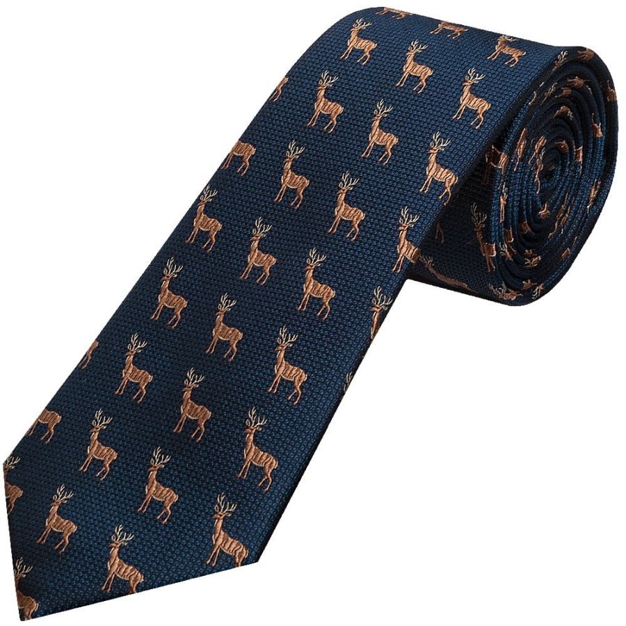 Navy Deer Silk Classic Men's Tie