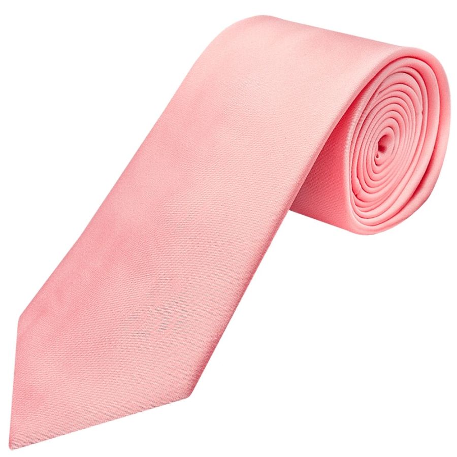 Plain Blush Rose Satin Classic Men's Tie