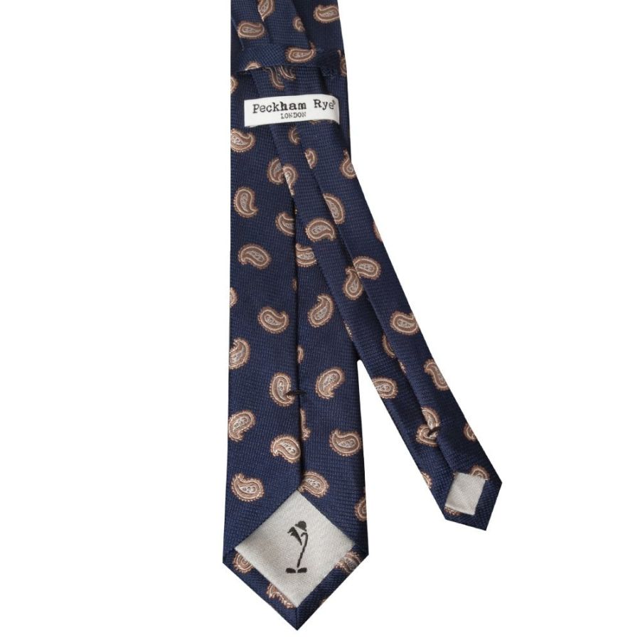 Navy Mini Paisley Classic Men's Silk Tie