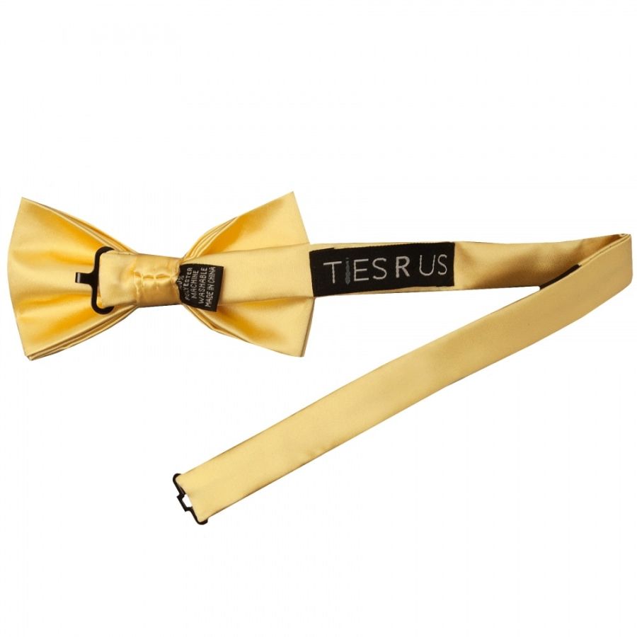 Plain Gold Handmade Mens Bow Tie