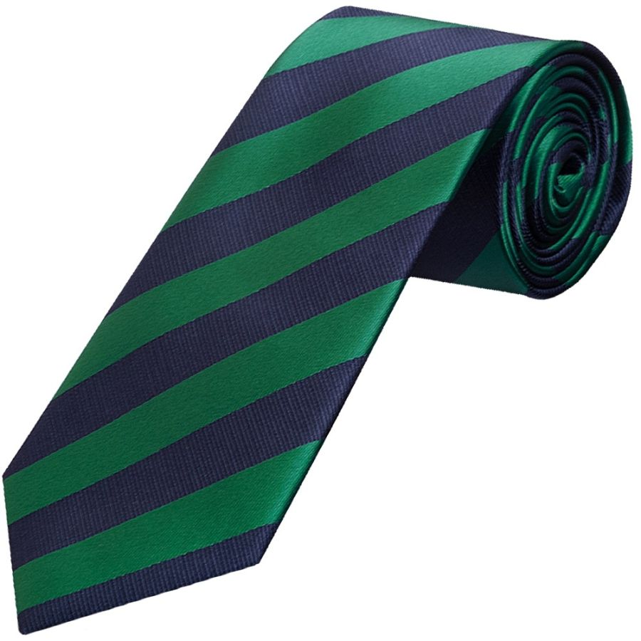 Navy and Green Striped Classic Men's Tie