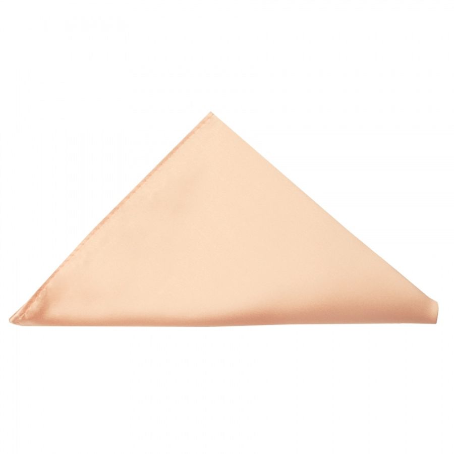 Plain Light Peach Satin Men's Cravat Tie and Pocket Square Set