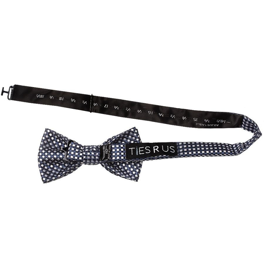 Navy Diamond Neat Mens Bow Tie
