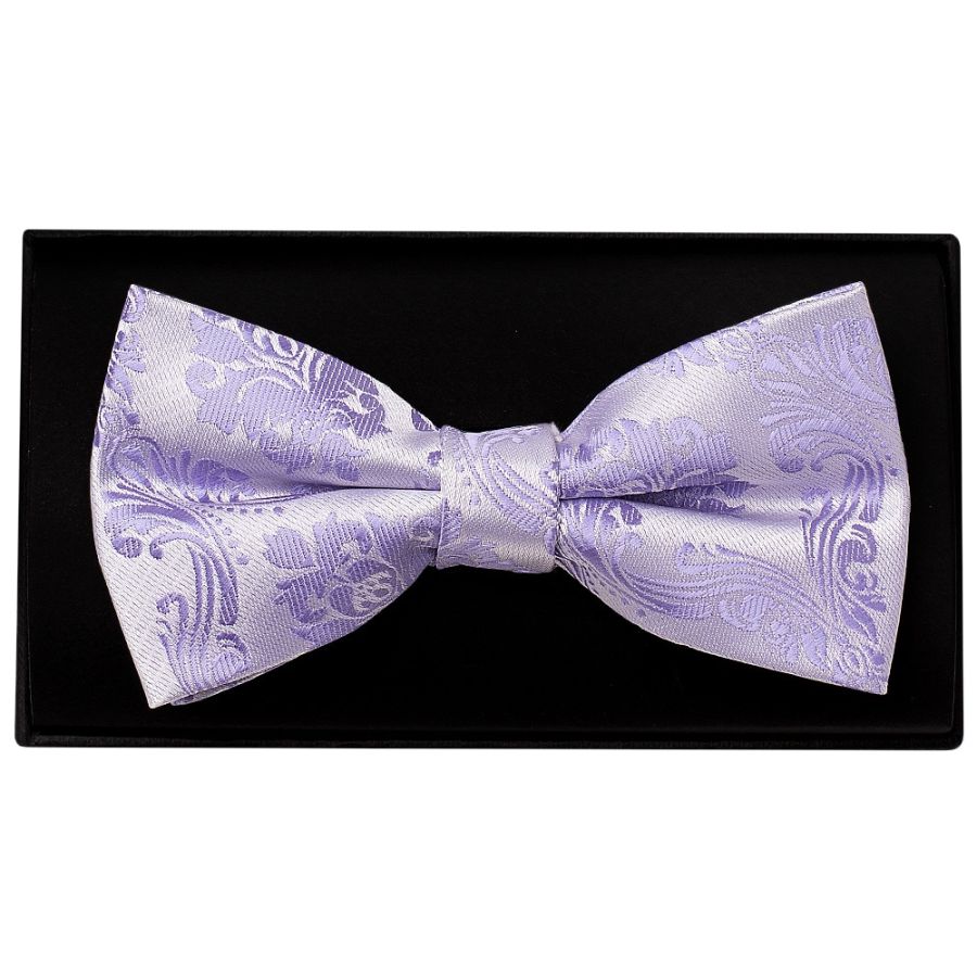 Lilac Paisley Handmade Mens Bow Tie