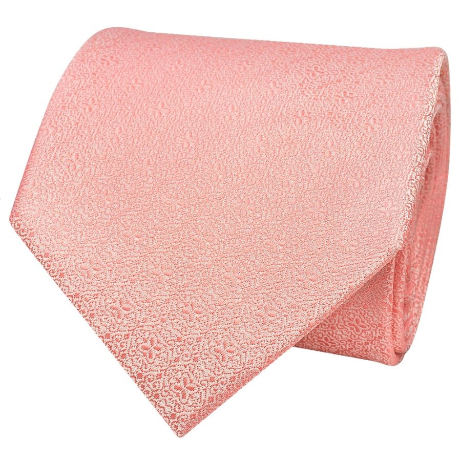 Pink Self Floral Textured Silk Classic Men's Tie