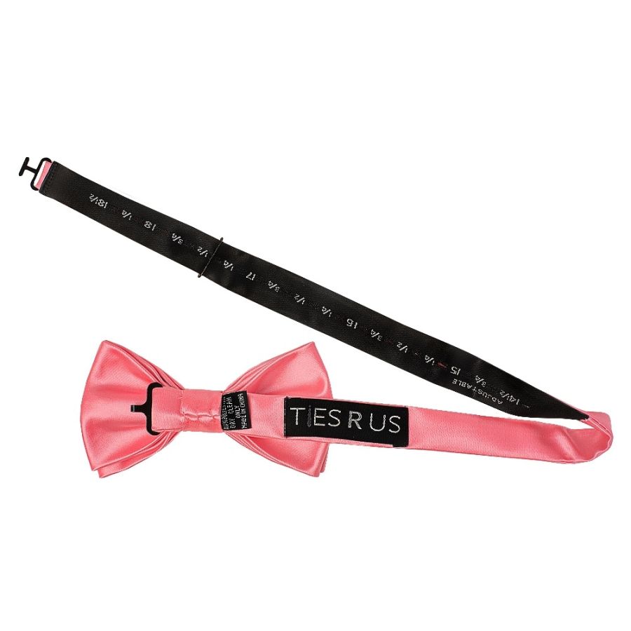 Plain Light Coral Pink Handmade Mens Bow Tie