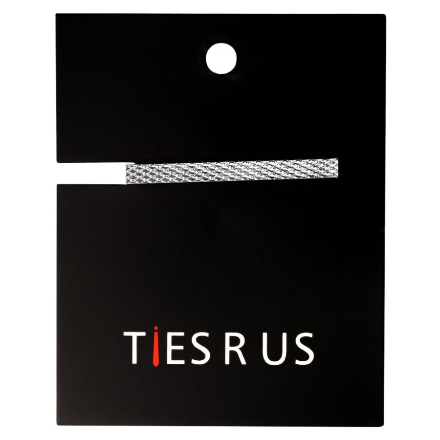 Silver Textured Metal Bar Tie Clip
