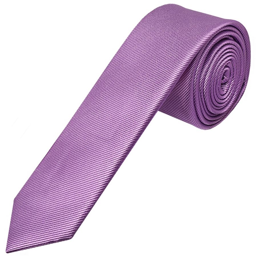 Lilac Silk Twill Skinny Mens Tie