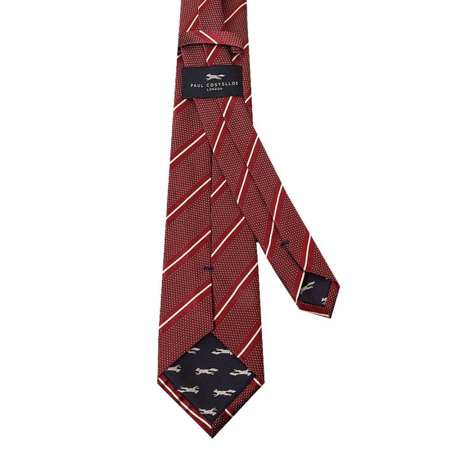 Burgundy Fine Stripe Classic Men's Silk Tie