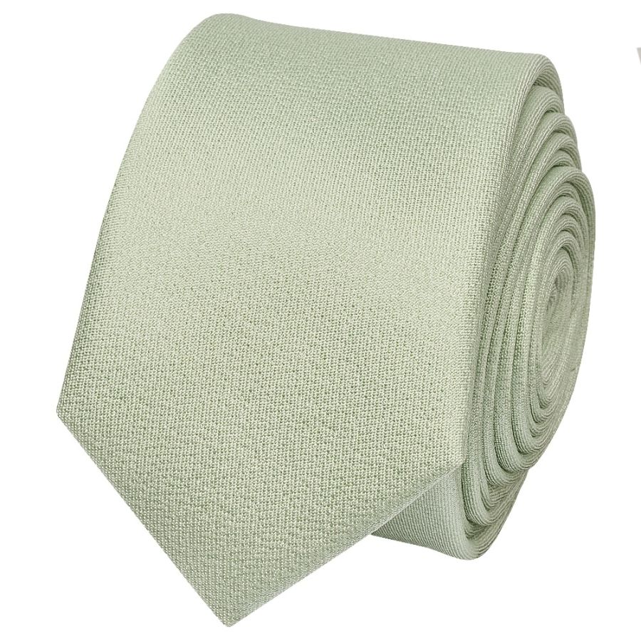 Plain Light Sage Green Silk Skinny Boys Tie