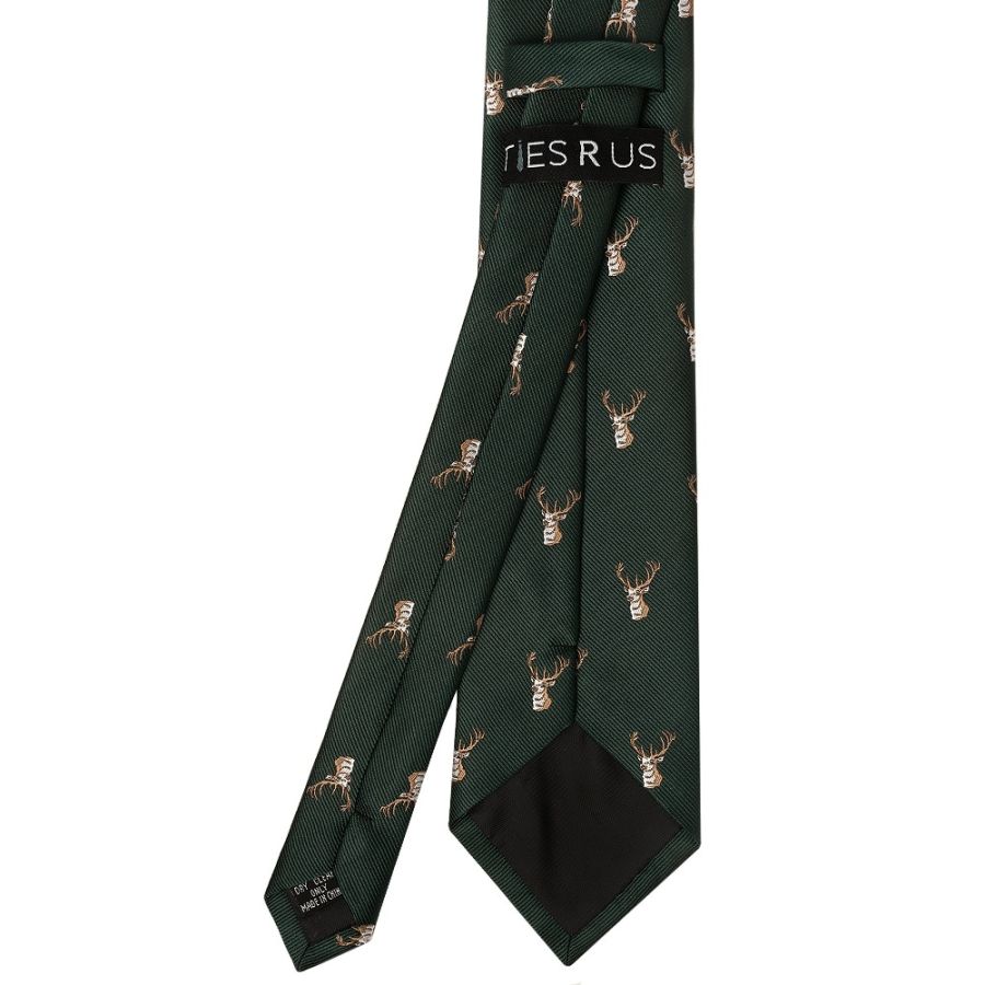 Bottle Green Deer Head Classic Men's Tie