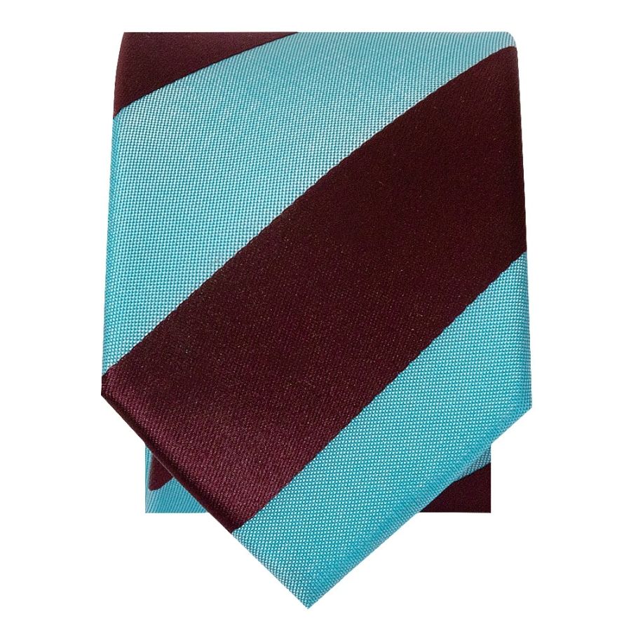 Claret and Blue Striped Skinny Boys Tie