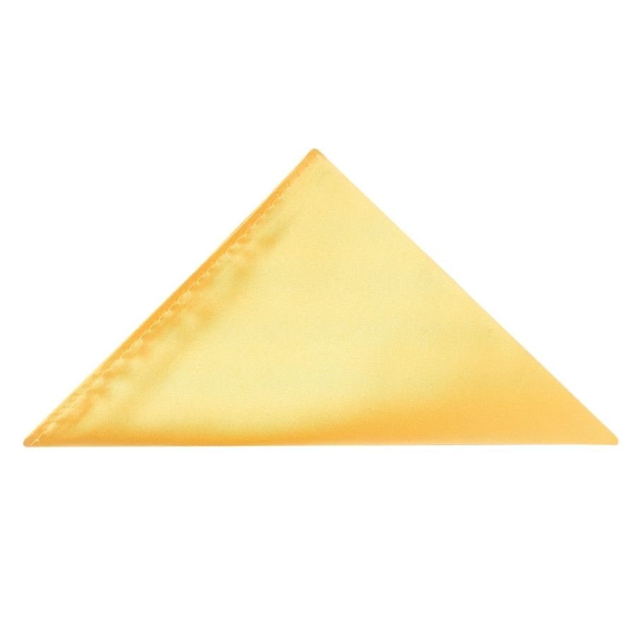 Plain Gold Satin Men's Cravat Tie and Pocket Square Set