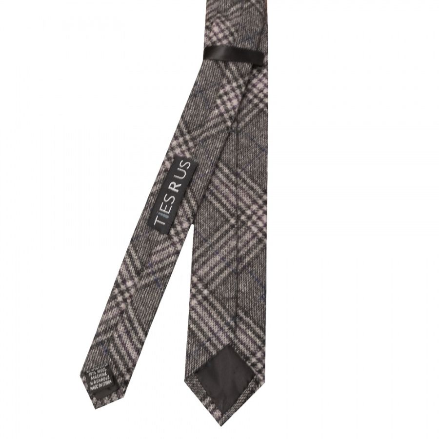 Light Grey Check Tweed Skinny Boys Tie