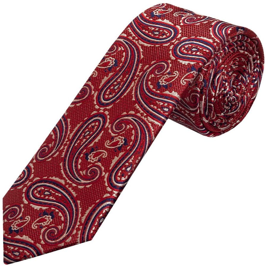 Burgundy Paisley Classic Men's Silk Tie