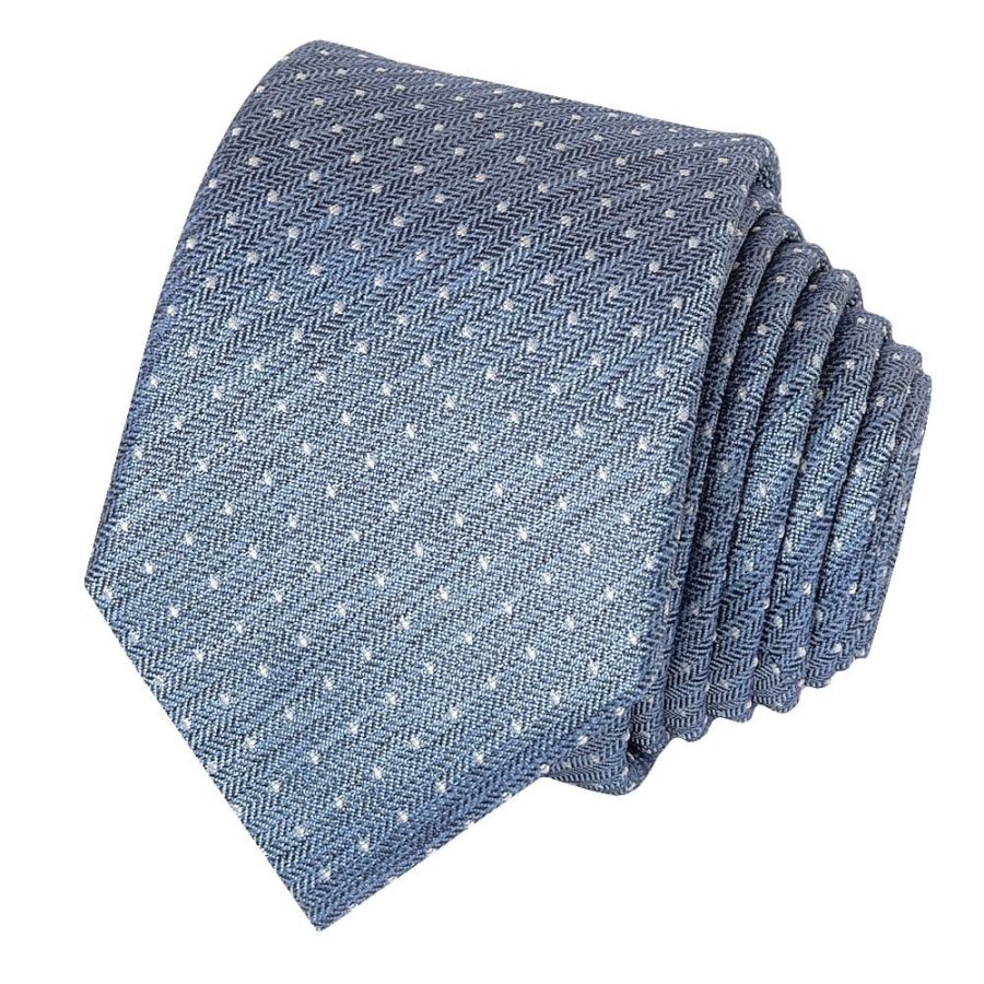 Blue Polka Dot Skinny Men's Silk Tie