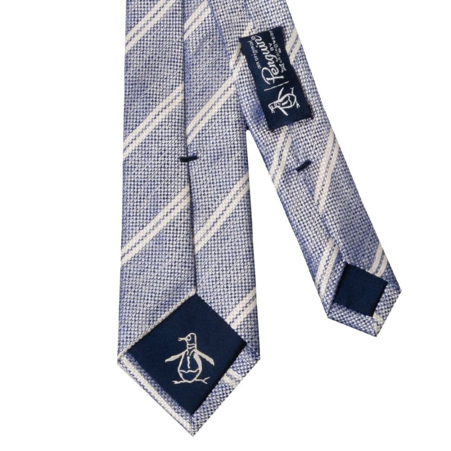Light Blue Stripe Skinny Men's Silk Tie