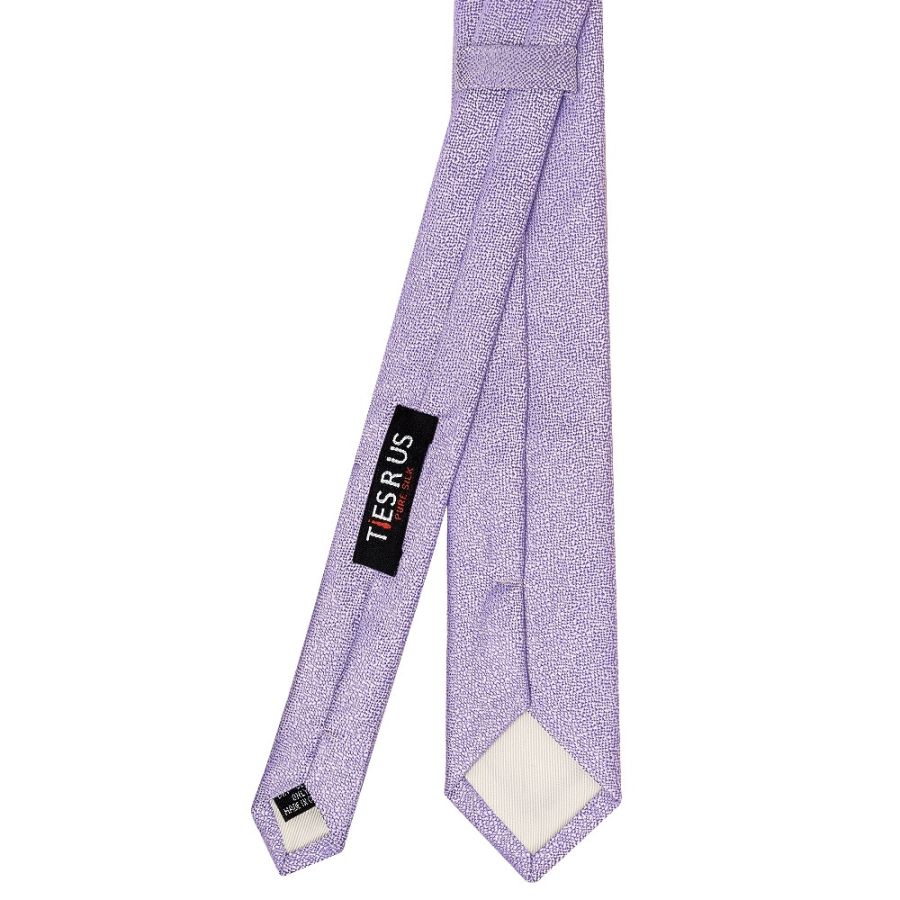 Plain Purple Textured Silk Skinny Men's Tie