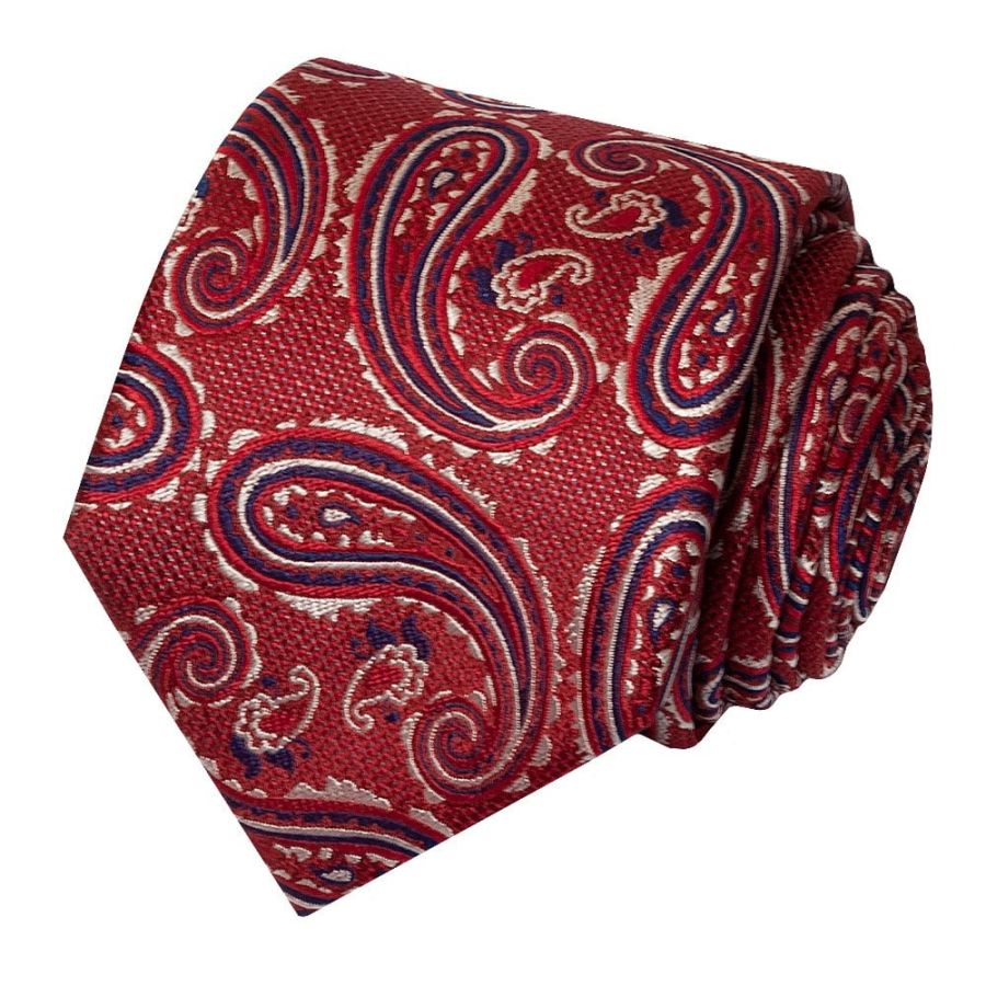 Burgundy Paisley Classic Men's Silk Tie