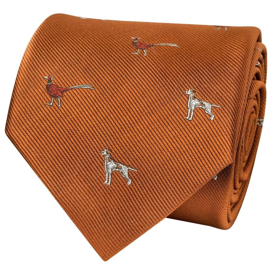 Orange Dog and Pheasant Classic Men's Tie