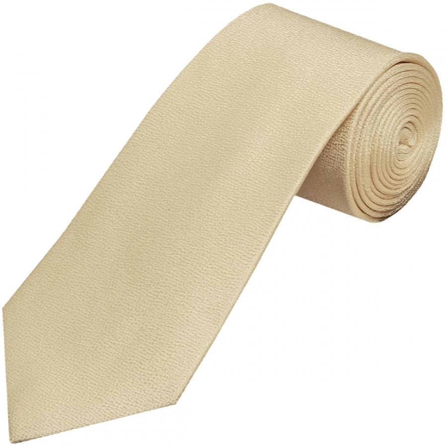 Plain Champagne Textured Silk Classic Men's Tie