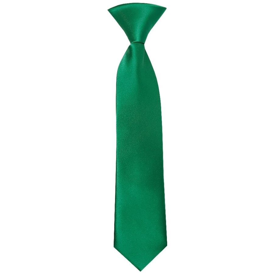 Pre Tied Emerald Green Satin Boys Tie and Pocket Square Set Age 4-7