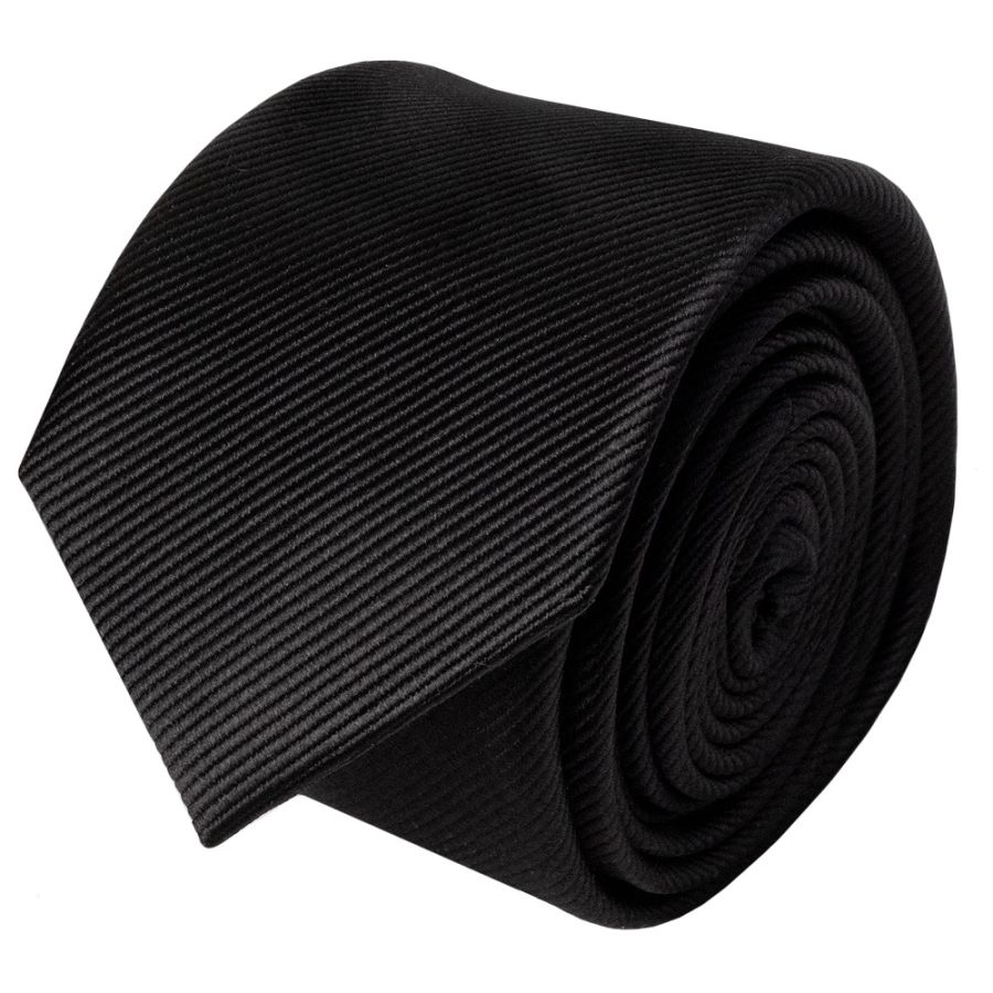 Black Silk Twill Skinny Mens Tie