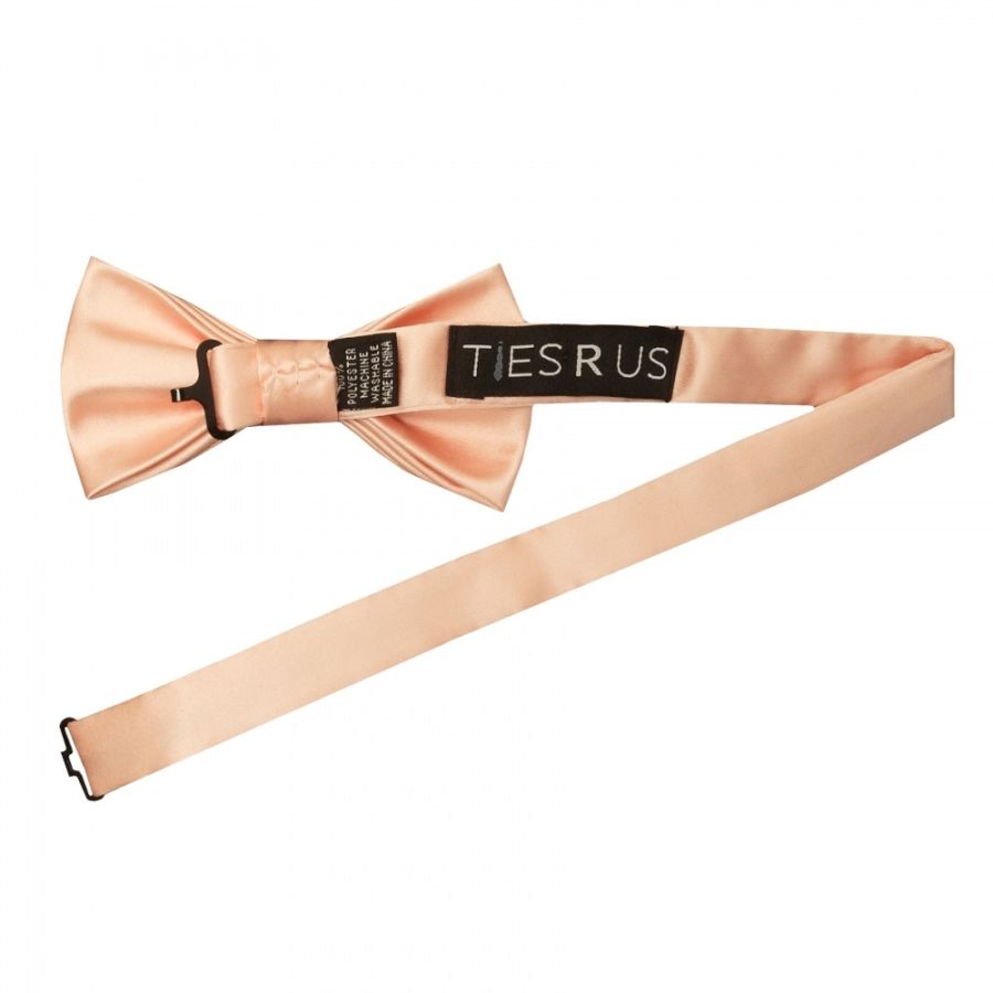 Plain Light Peach Handmade Mens Bow Tie