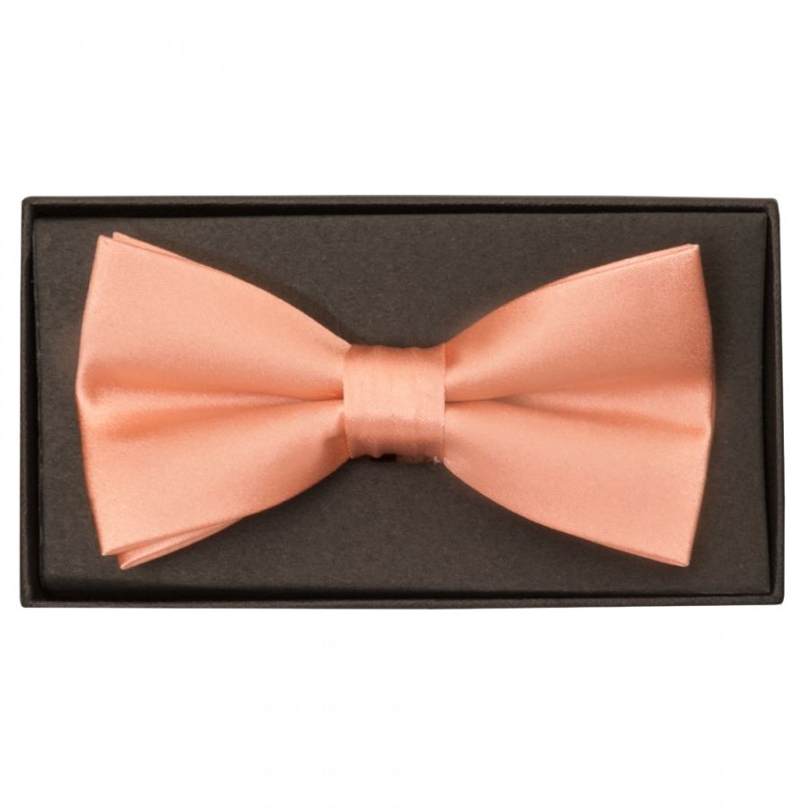 Plain Rose Quartz Satin Silk Mens Bow Tie