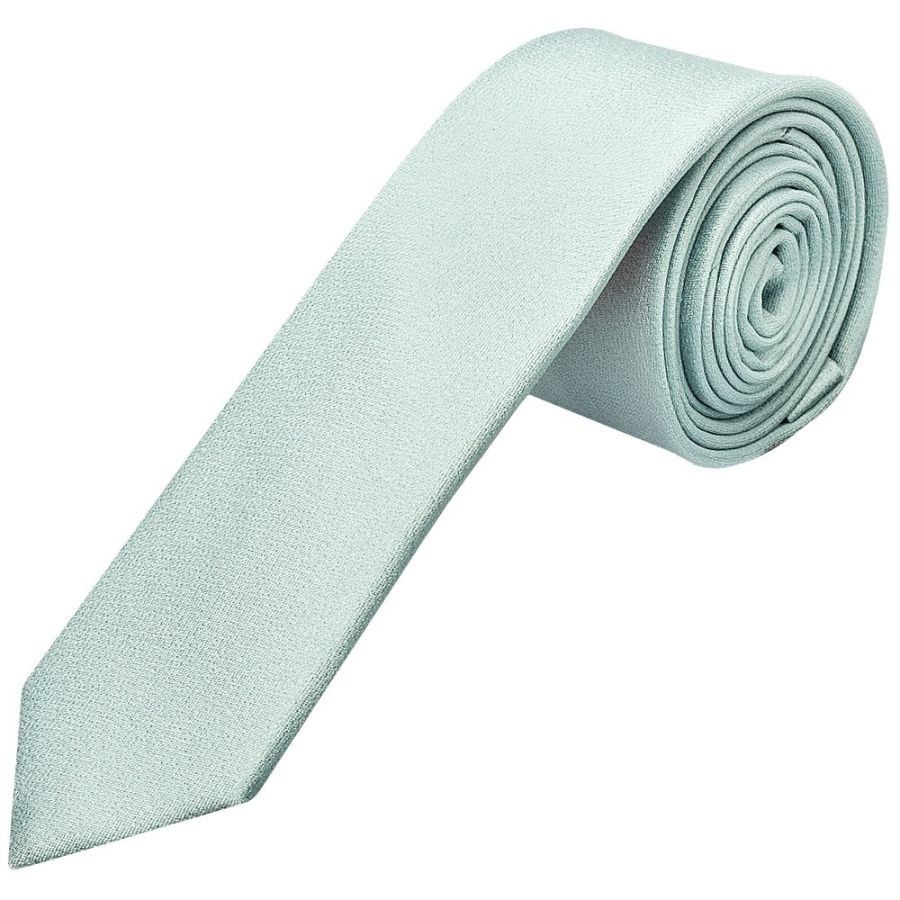 Plain Seafoam Blue Silk Skinny Boys Tie and Pocket Square Set