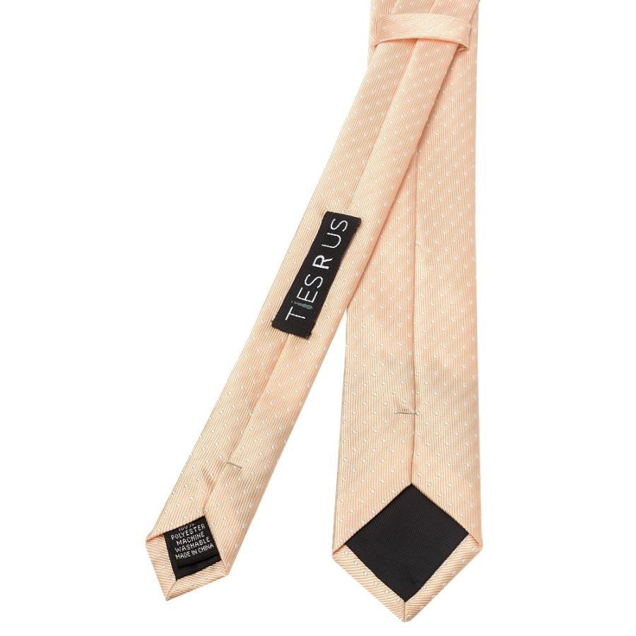 Peach and White Polka Dot Skinny Boys Tie