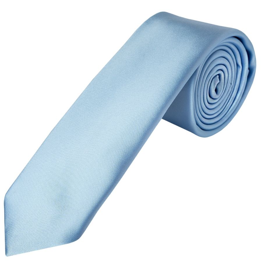 END OF SEASON Plain Sky Blue Boys Satin Tie