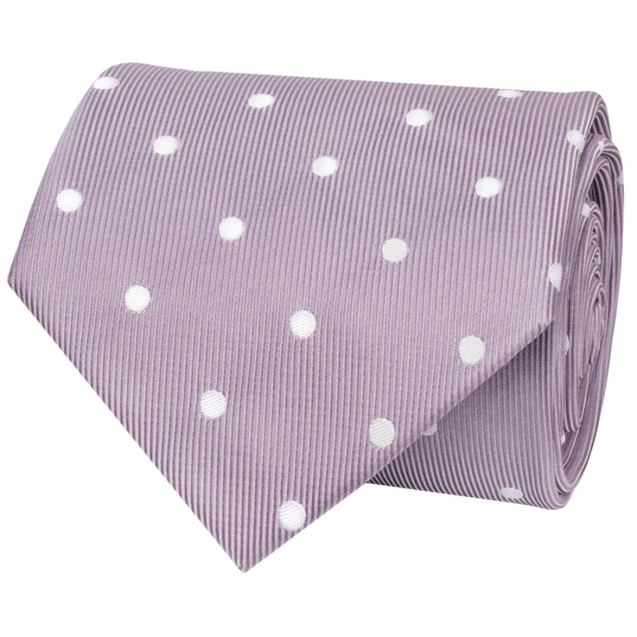 Light Mauve Large White Spot Classic Men's Tie