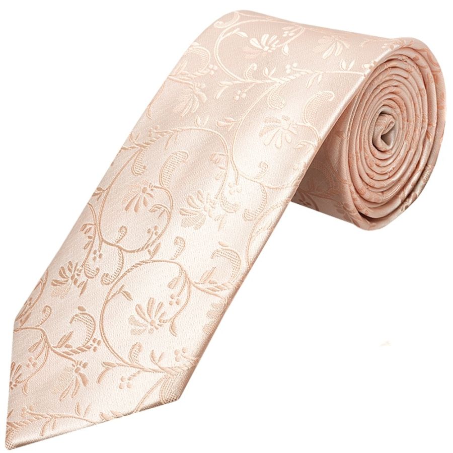 Light Peach Floral Classic Men's Tie