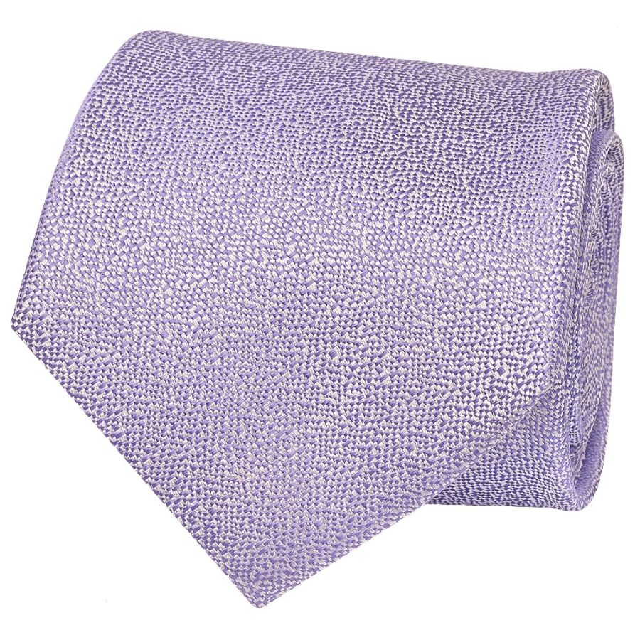 Plain Purple Textured Silk Classic Men's Tie