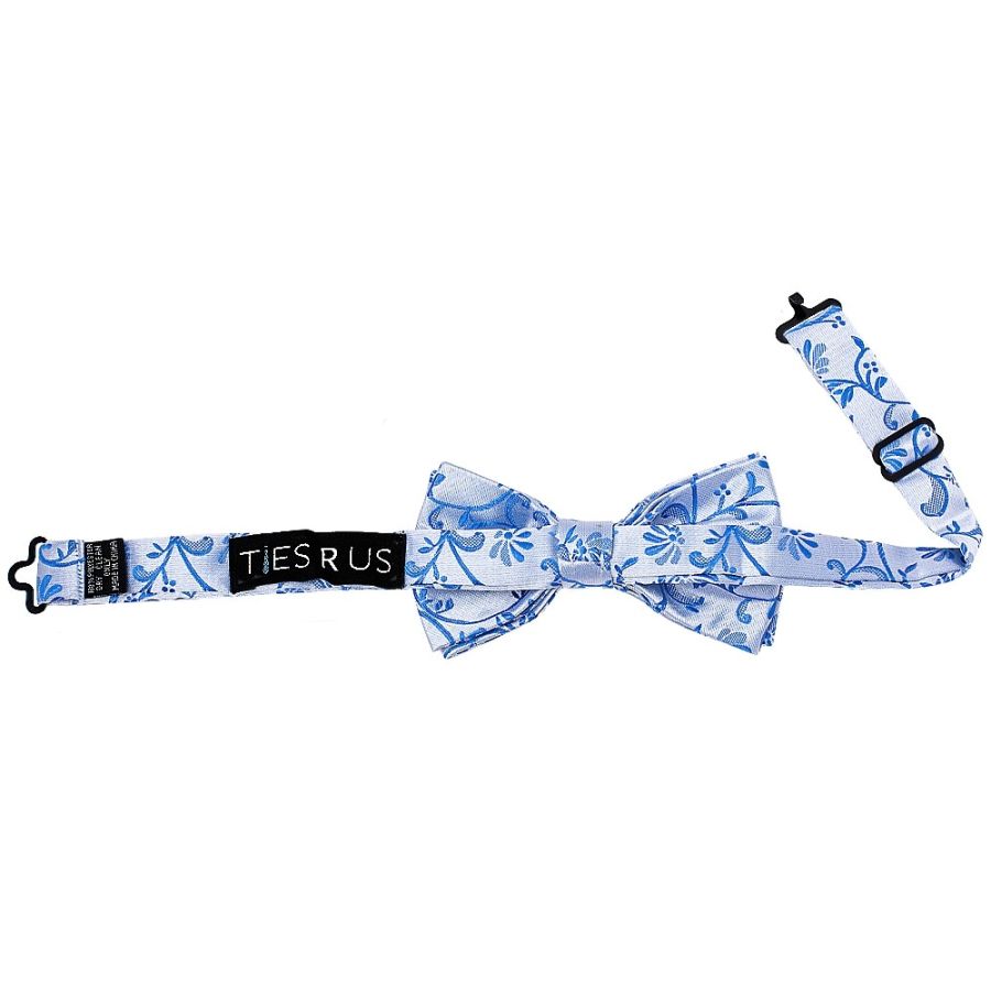 Pre Tied Royal Blue Floral Boys Bow Tie Age 4-7