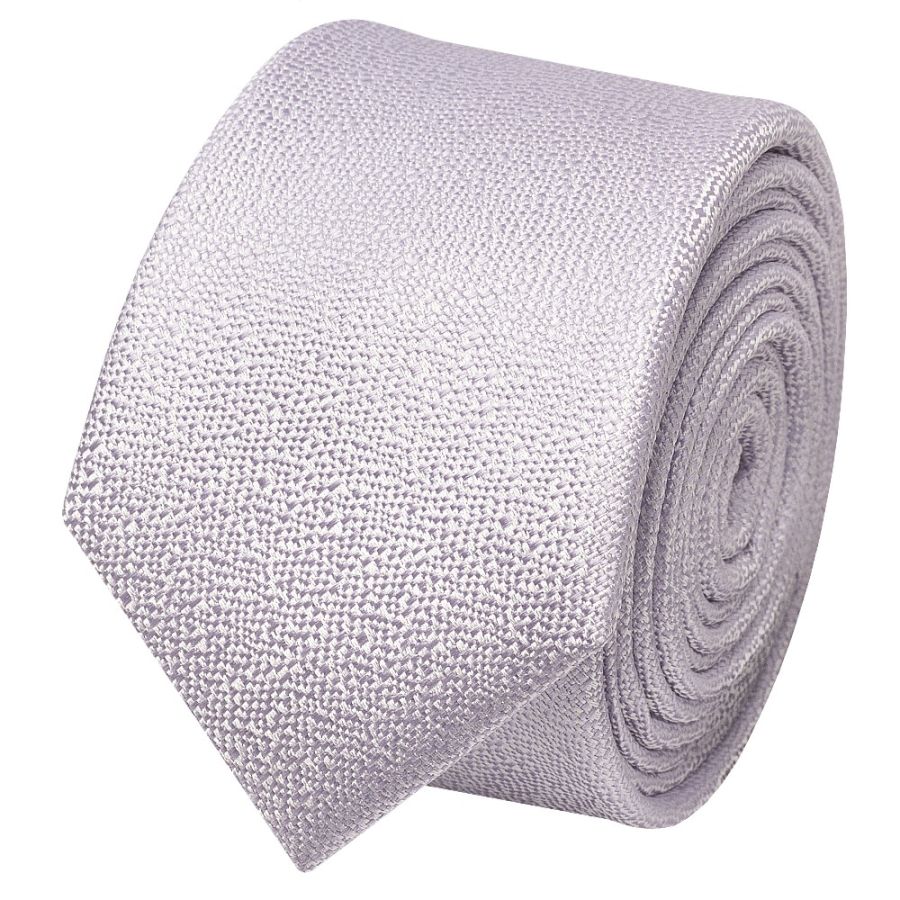 Plain Lilac Textured Silk Skinny Boys Tie