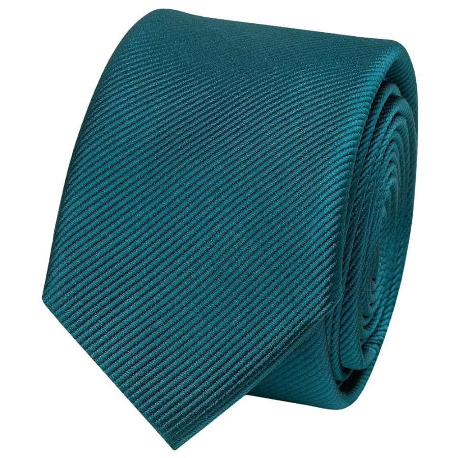 Teal Silk Twill Skinny Mens Tie